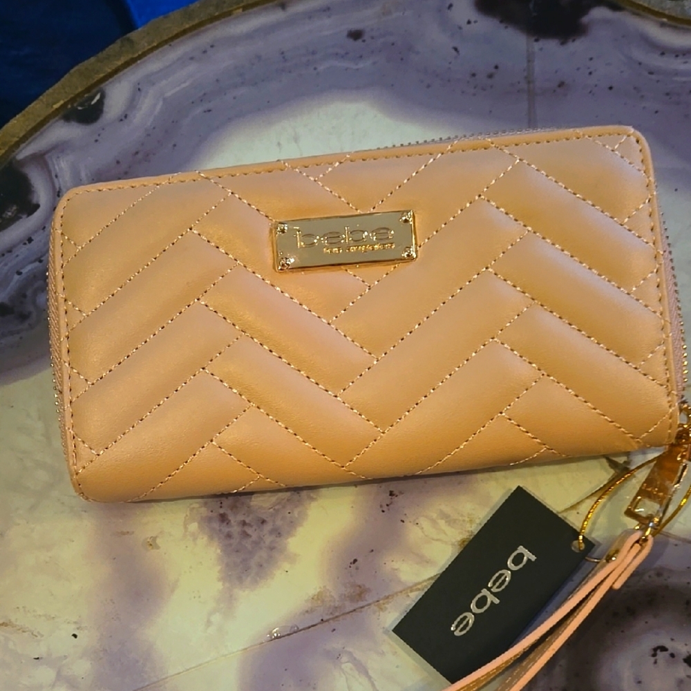 Bebe Tan Quilted Women's Wallet
